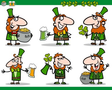 St patrick günü temaları ayarla karikatür çizimi