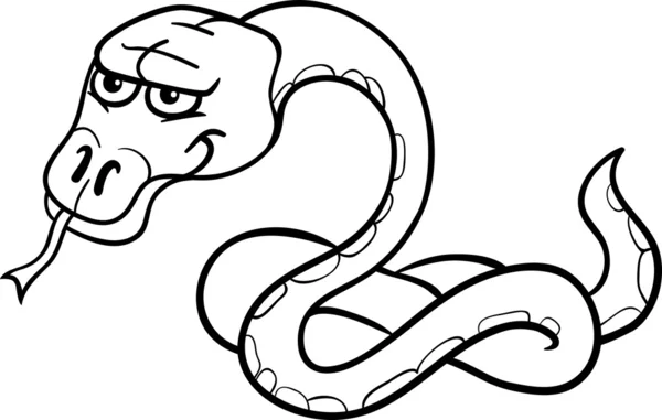 Boyama kitabı için yılan karikatür çizimi — Stok Vektör