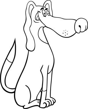 köpek çizgi film boyama kitabı için oturma