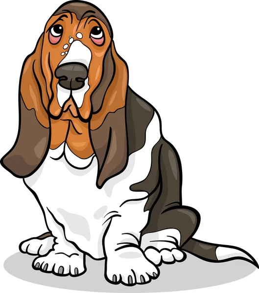 Basset chien chien chien dessin animé illustration — Image vectorielle