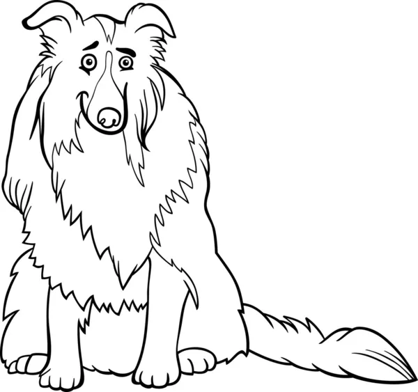 Collie dog cartoon for coloring book — Stock Vector
