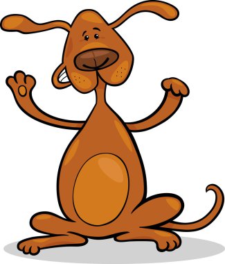 mutlu oynak ayakta köpek çizgi film