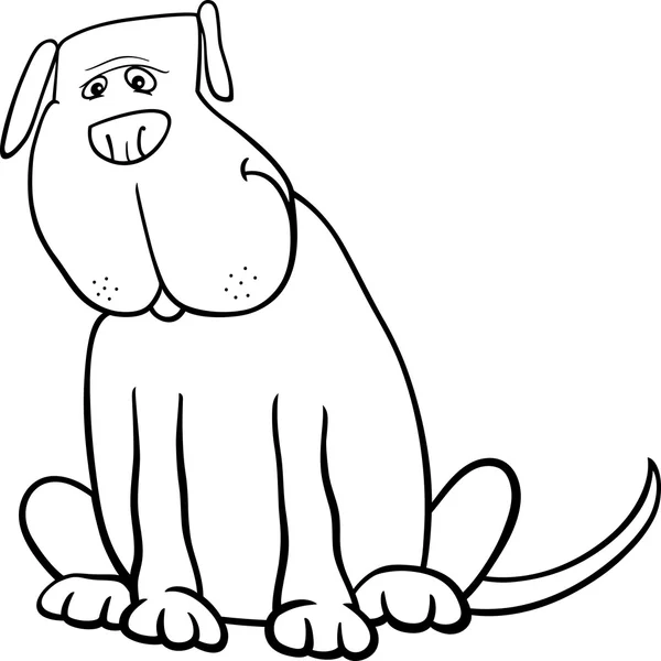 Funny big dog cartoon for coloring book — Stock Vector