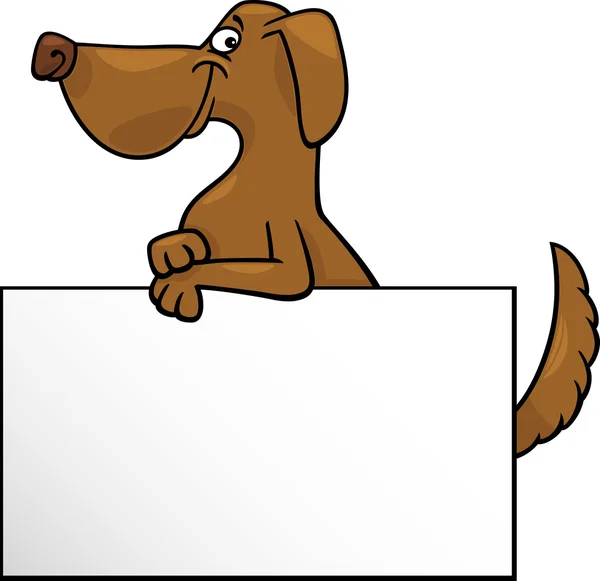 Cartoon hond met board of kaart ontwerp — Stockvector