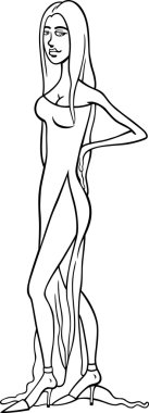 güzel bir kadın elbisesi karikatür