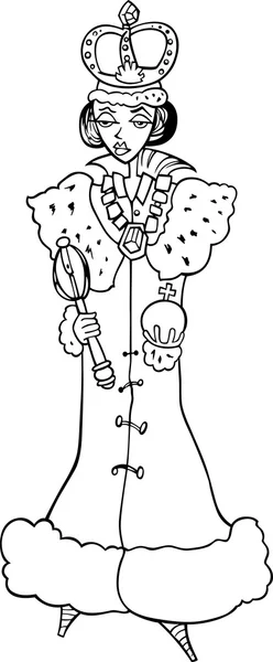 Ilustrasi kartun Queen Woman - Stok Vektor