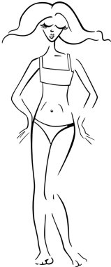 güzel bir kadın bikini veya mayo