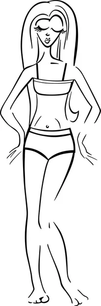 Bella donna in bikini o costume da bagno — Vettoriale Stock