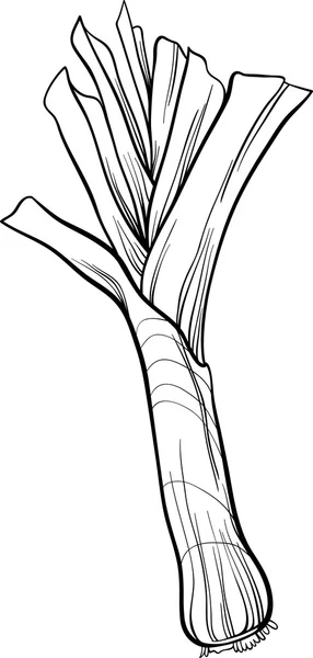 Poireau légume dessin animé pour livre à colorier — Image vectorielle