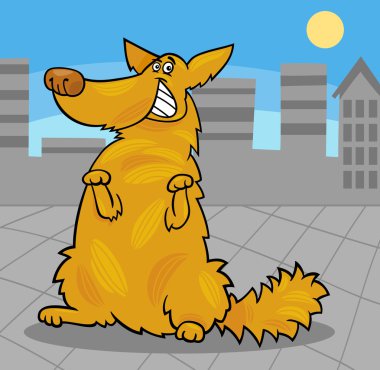 mutlu sarı tüylü ayakta köpek