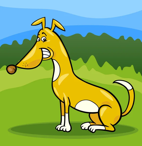 Щасливий сидячий собака мультфільм ілюстрація — стоковий вектор