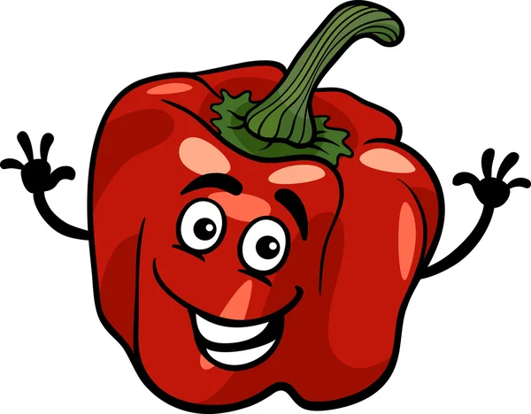 Lindo pimiento rojo vegetal ilustración de dibujos animados — Vector de stock