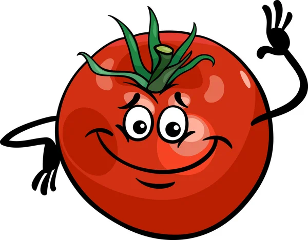 Tatlı domates sebze karikatür çizimi — Stok Vektör