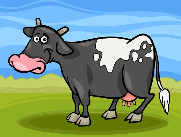 Коров'яча ферма тварин мультфільм ілюстрація — стоковий вектор