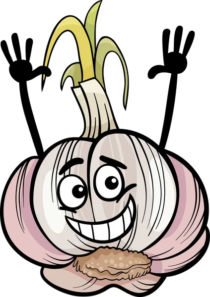 Grappige knoflook plantaardige cartoon afbeelding — Stockvector