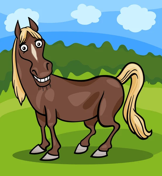 horse farm animal cartoon illustration