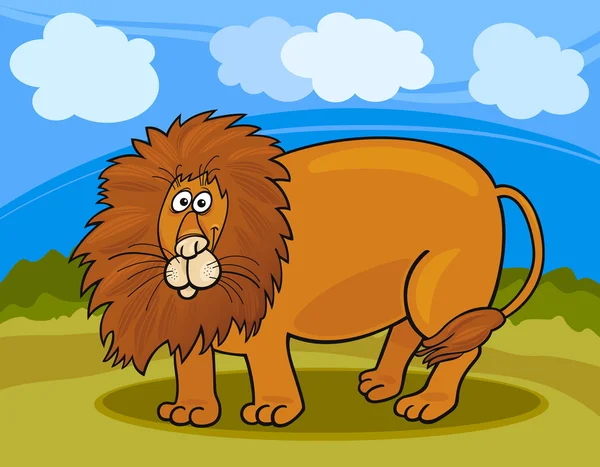 Ilustracja kreskówka lew dzikich — Wektor stockowy