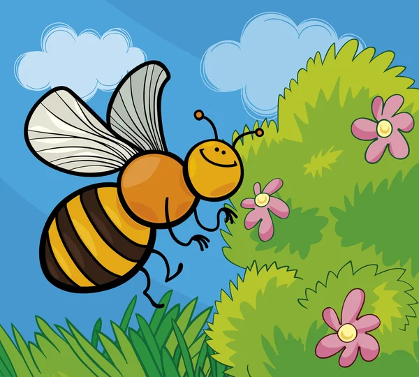 Abeja miel ilustración de dibujos animados — Archivo Imágenes Vectoriales