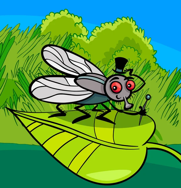 Huisvlieg insect cartoon afbeelding — Stockvector