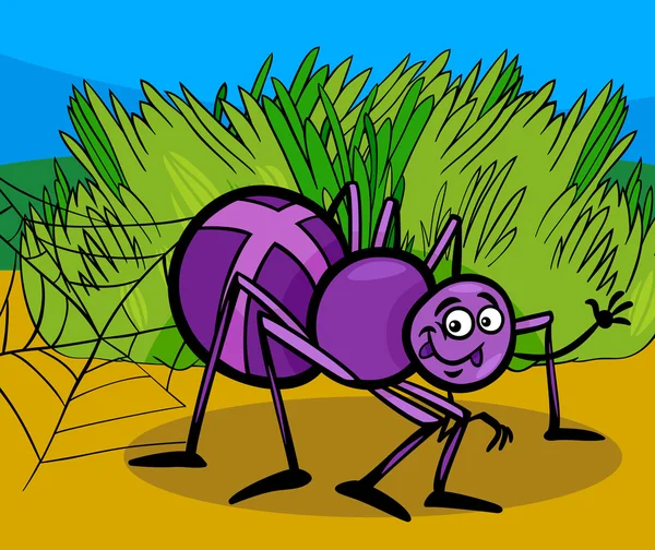 Cross spider insect cartoon illustration — Stock Vector