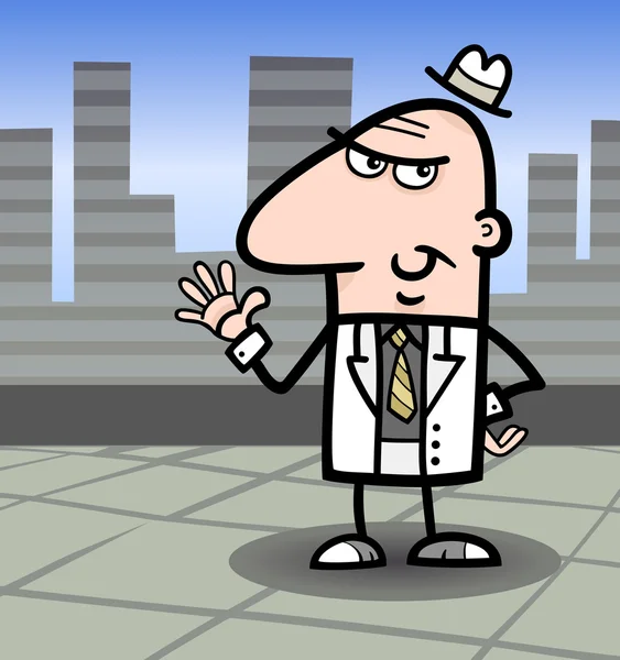 Uomo d'affari in vestito illustrazione cartone animato — Vettoriale Stock