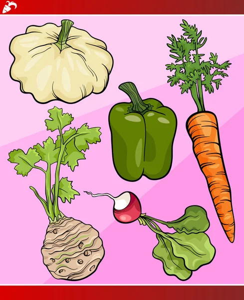 Conjunto de verduras ilustración de dibujos animados — Archivo Imágenes Vectoriales