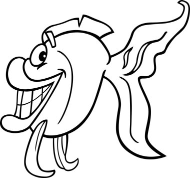 boyama kitabı için balık karikatür çizimi