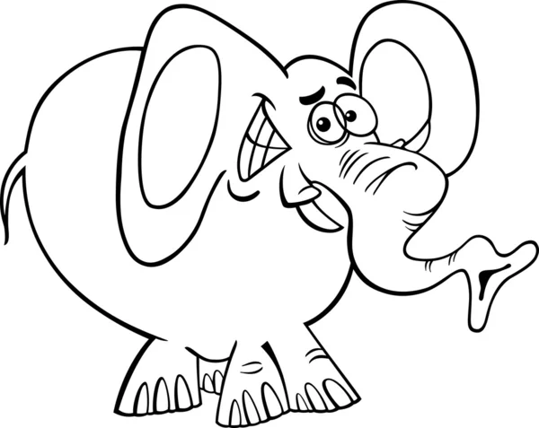 Kreslený slon pro omalovánky — Stockový vektor