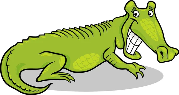 Desenhos animados ilustração de crocodilo — Vetor de Stock