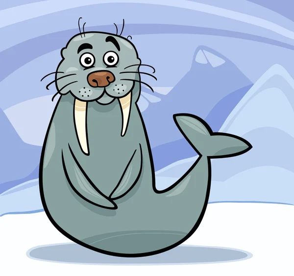 Смешная карикатура на моржа — стоковый вектор