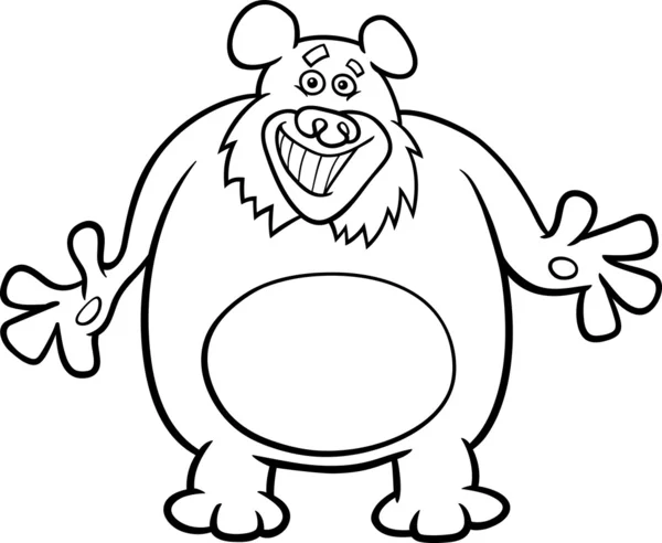 Bear cartoon illustration for coloring book — Stock Vector