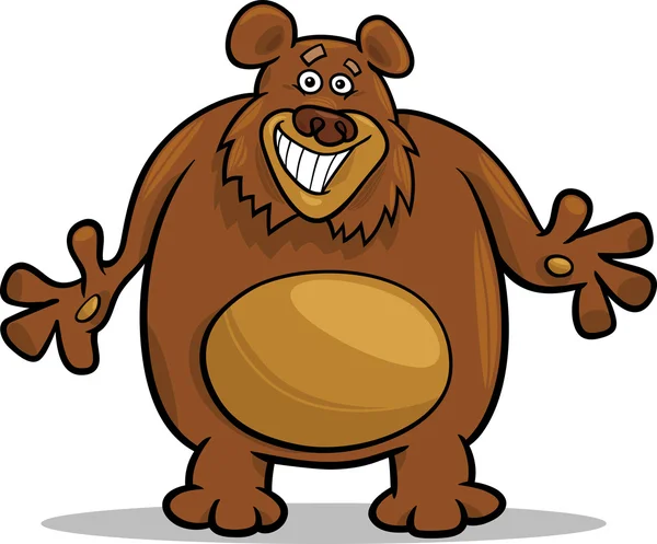 Brown bear cartoon illustration — Stock Vector