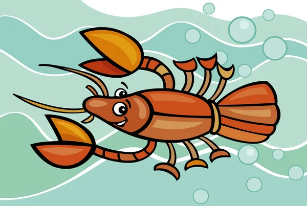 Happy crayfish cartoon illustration — Stock Vector