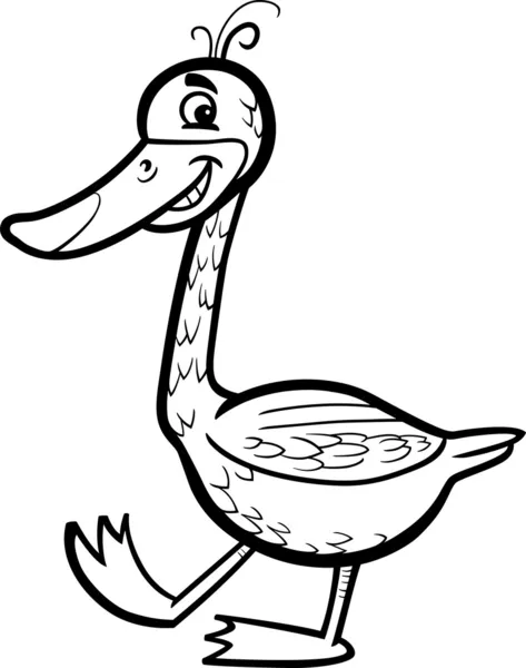 Ilustración de dibujos animados de ganso para colorear — Vector de stock