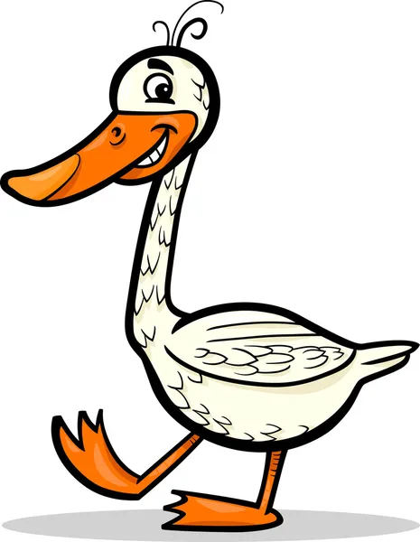 Ganso granja pájaro dibujo animado ilustración — Vector de stock