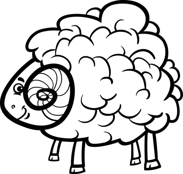 RAM kreslené ilustrace pro omalovánky — Stockový vektor