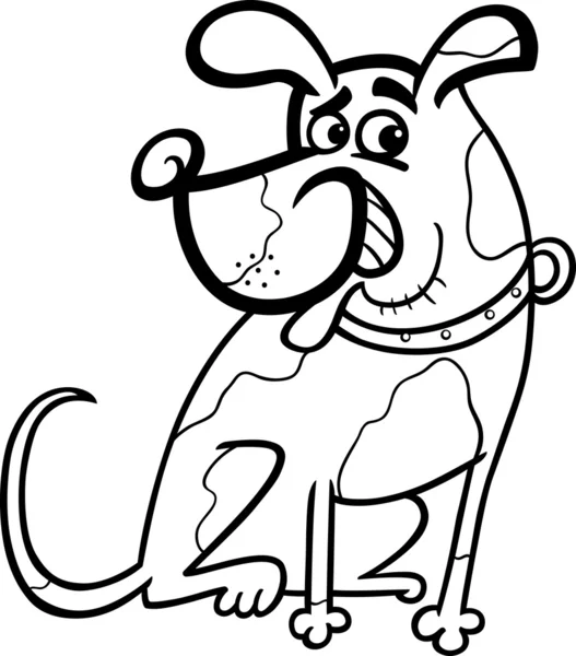 Hund Cartoon Illustration zum Färben — Stockvektor