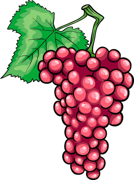 Uvas vermelhas fruta desenho animado ilustração — Vetor de Stock