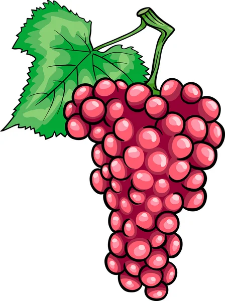 Red grapes fruit cartoon illustration — Stock Vector