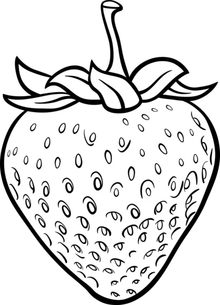 Strawberry illustration for coloring book — Stock Vector