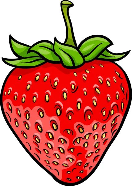 Fragola frutta cartone animato illustrazione — Vettoriale Stock