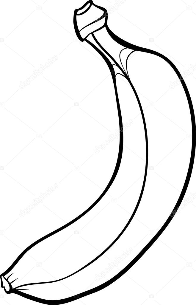 banana illustration for coloring book