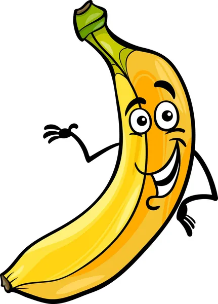 Grappige banaan vruchten cartoon afbeelding — Stockvector