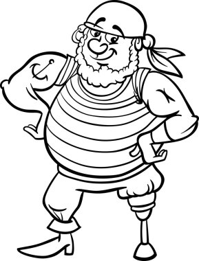 boyama kitabı için korsan karikatür çizimi