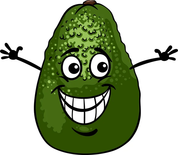 Grappige avocado vruchten cartoon afbeelding — Stockvector