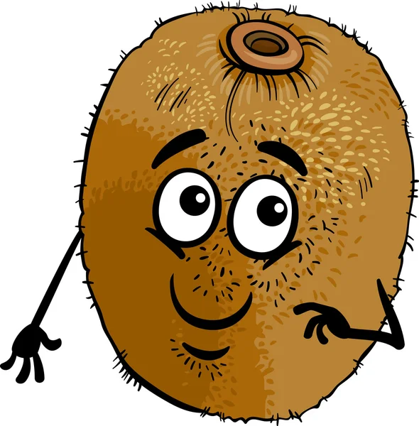 Grappige kiwi vruchten cartoon afbeelding — Stockvector