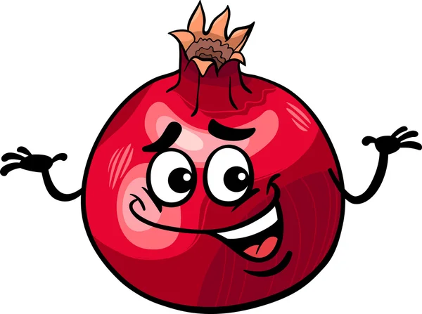 Funny pomegranate fruit cartoon illustration — Stock Vector