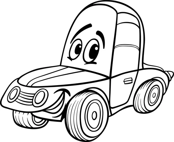 Ilustración de dibujos animados de coche para colorear libro — Vector de stock
