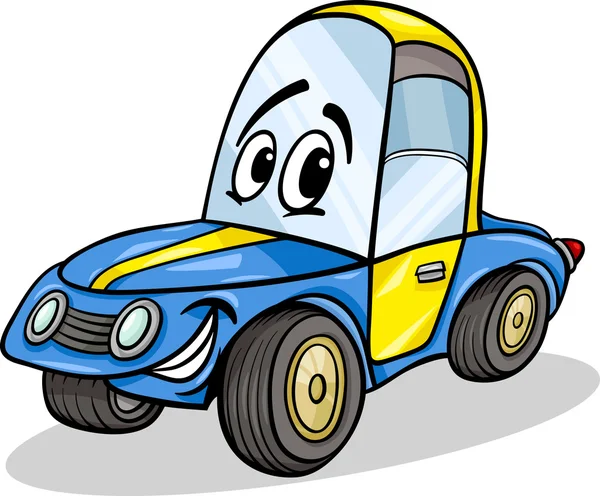 Divertido coche de carreras ilustración de dibujos animados — Vector de stock