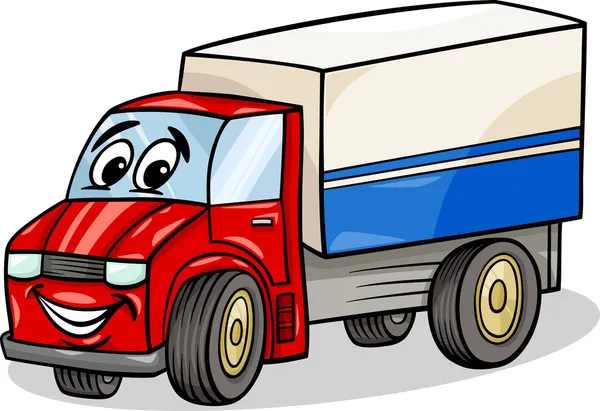 Divertente camion auto cartone animato illustrazione — Vettoriale Stock